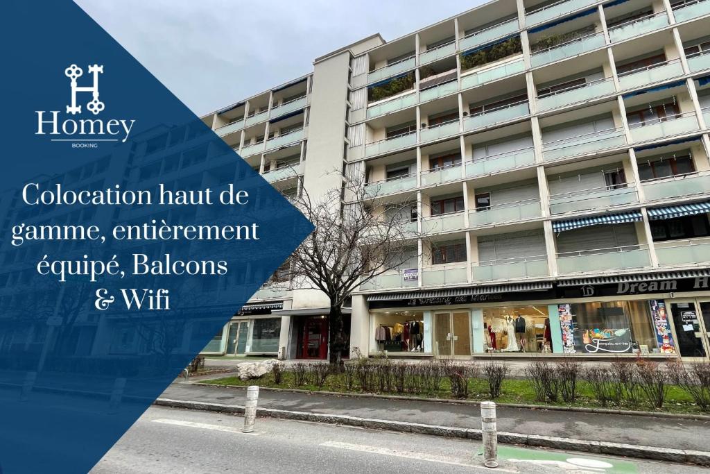 Fotografia z galérie ubytovania HOMEY LA COLOC BRILLANT - Colocation haut de gamme de 3 chambres uniques et privées / Proche centre-ville et transports en commun / Balcons / Wifi gratuit v destinácii Annemasse