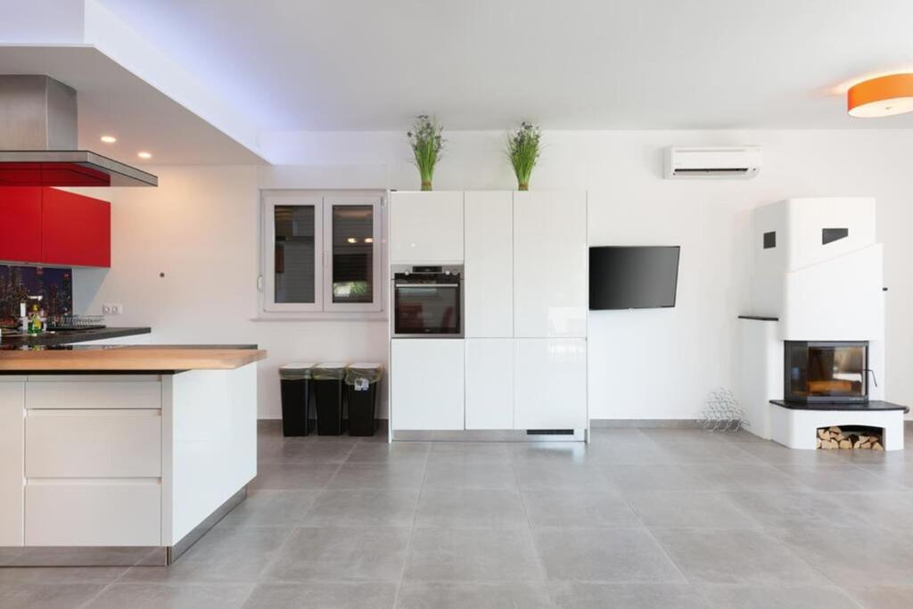 Kuchnia lub aneks kuchenny w obiekcie Villa Histra with Private Pool and Sea View