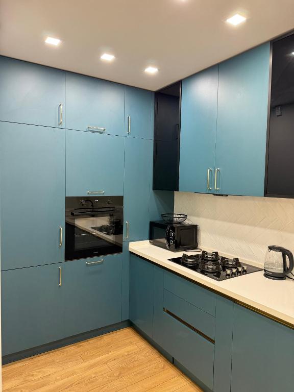 Kuchyň nebo kuchyňský kout v ubytování Apartments in Tbilisi Hilton
