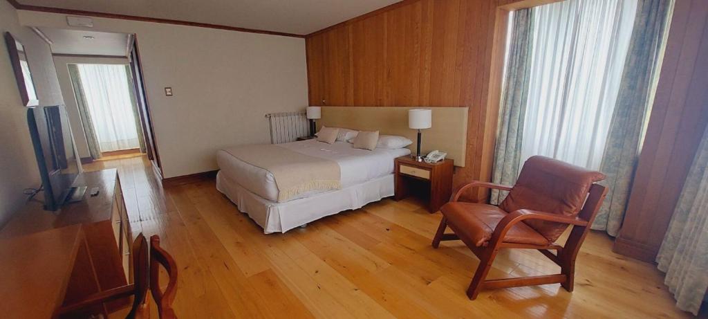 Postel nebo postele na pokoji v ubytování Hotel y Cabañas Llanuras de Diana - Caja Los Andes