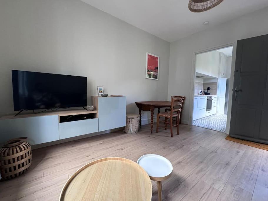 TV a/nebo společenská místnost v ubytování Le Marceau - Maison climatisée avec jardin