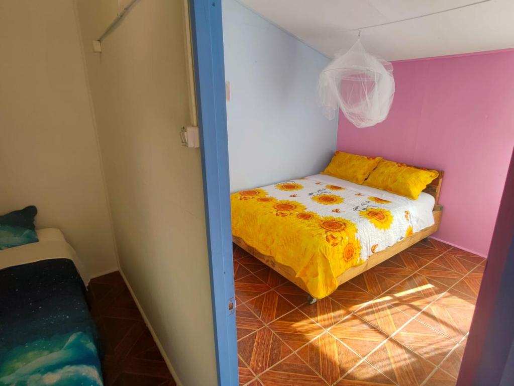 Postel nebo postele na pokoji v ubytování ALME cabañas Olmué