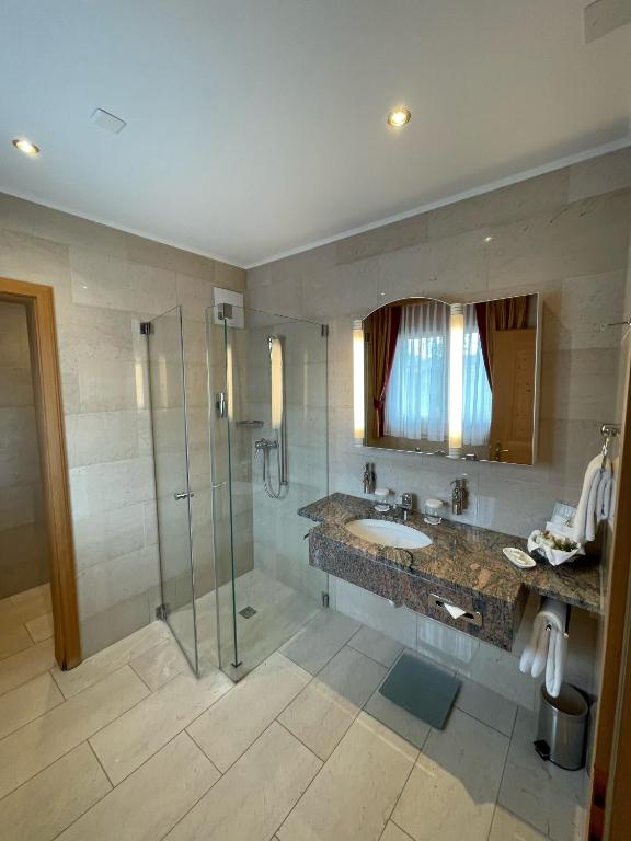 Koupelna v ubytování Hotel Vereina