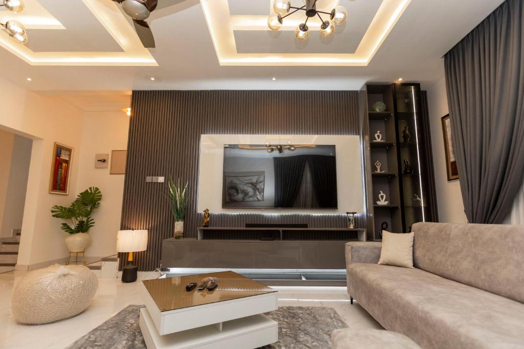 Ruang duduk di Skobs Apartment