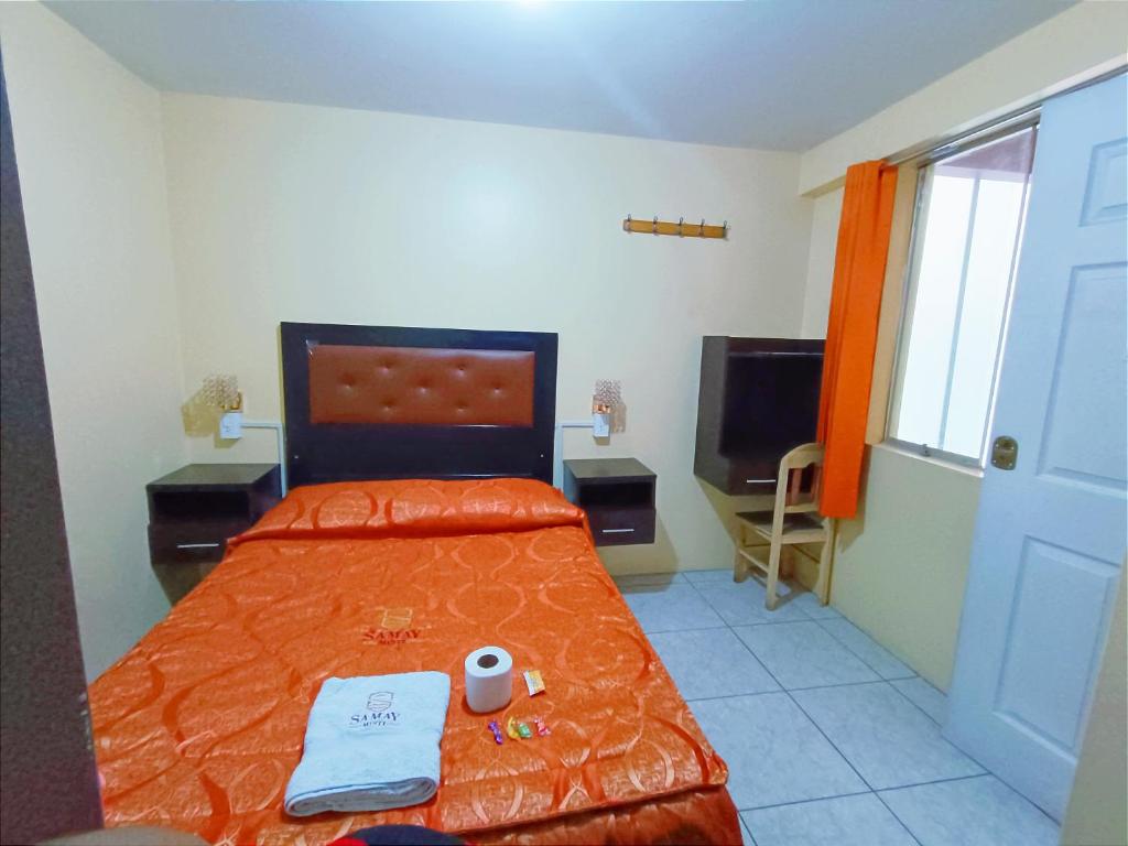 Postel nebo postele na pokoji v ubytování Samay Misti 1 Arequipa