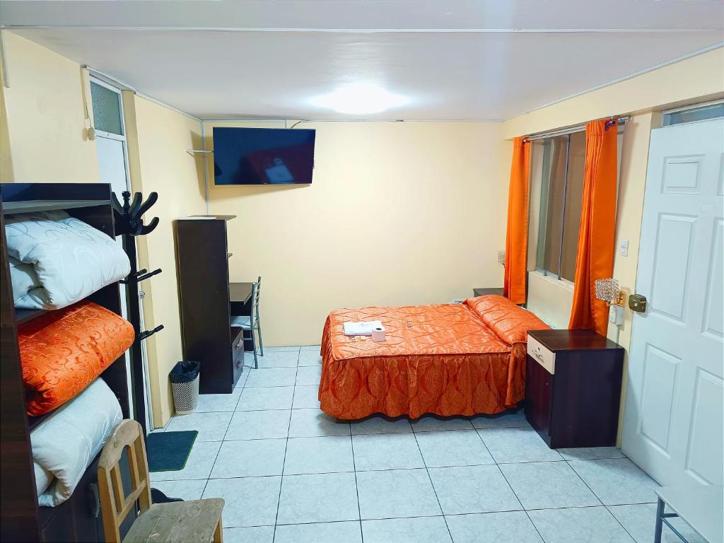 Postel nebo postele na pokoji v ubytování Samay Misti 1 Arequipa