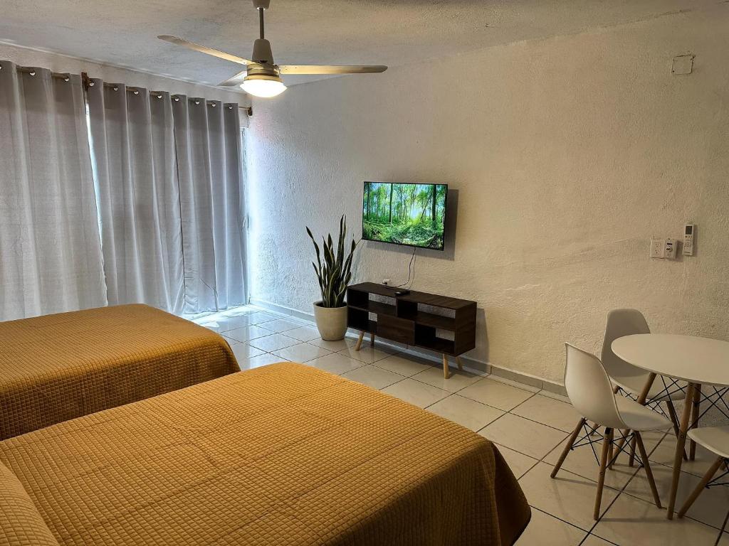 Μια τηλεόραση ή/και κέντρο ψυχαγωγίας στο Habitación 17 a unos pasos de la playa Las Brisas