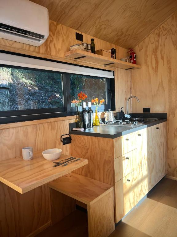 Kuchyň nebo kuchyňský kout v ubytování Cabaña en Santuario El Ajial - Paine - Tucu Cabins