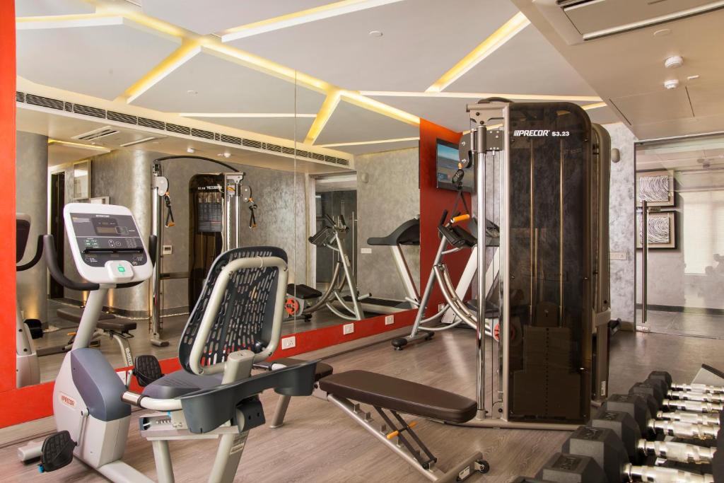 Fitness centrum a/nebo fitness zařízení v ubytování Aauris