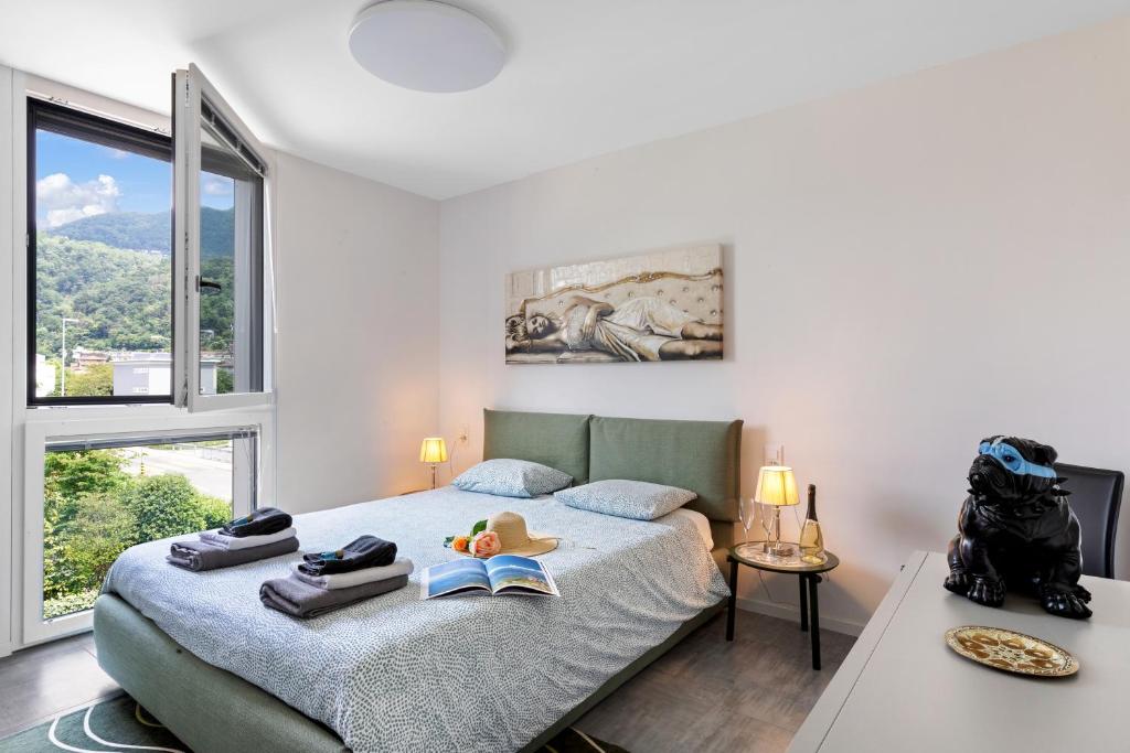 Postel nebo postele na pokoji v ubytování Melano Lab Park Apartments