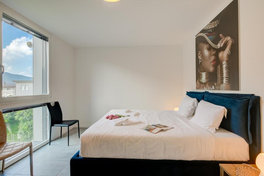 Postel nebo postele na pokoji v ubytování Melano Lab Park Apartments