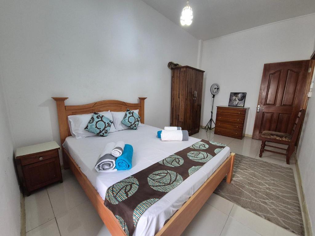 Postel nebo postele na pokoji v ubytování Seaview Terrace 10 Mauritius