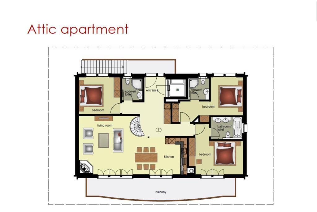 Půdorys ubytování Apartment Bärgrose - GRIWA RENT AG
