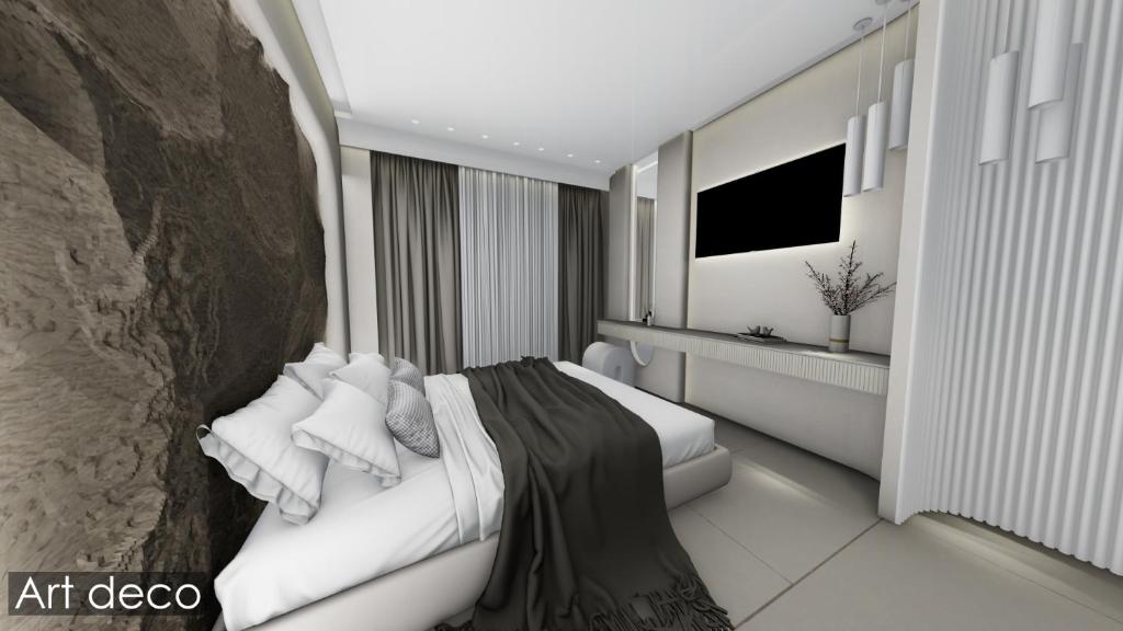 Postel nebo postele na pokoji v ubytování Zorbas Lifestyle Hotel