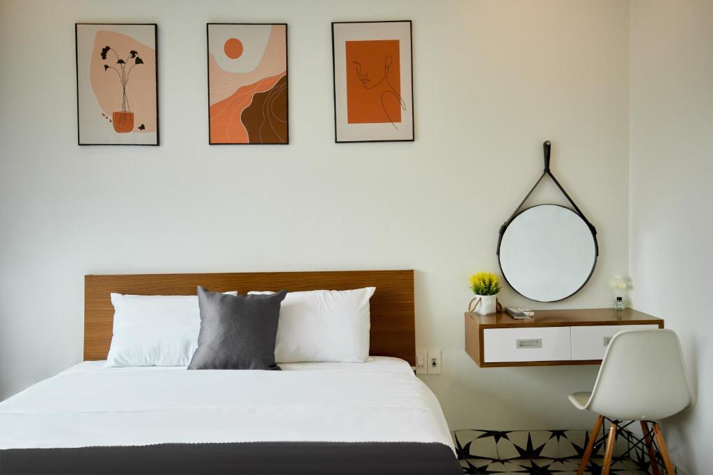 Postel nebo postele na pokoji v ubytování Sweet Apartment Sa Pa