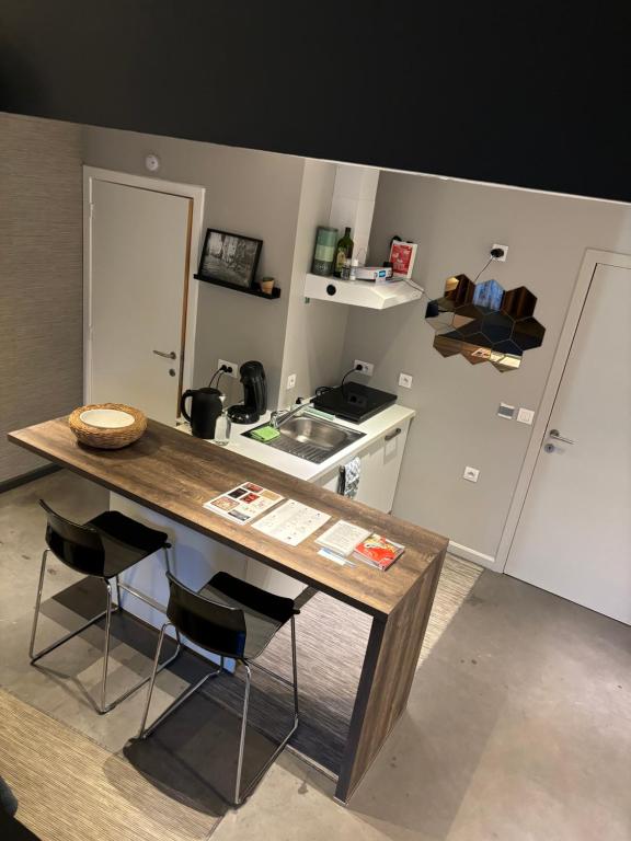 Kuchyň nebo kuchyňský kout v ubytování Guesthouse de Loft