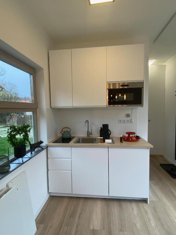 Kuchyň nebo kuchyňský kout v ubytování Tiny House 47