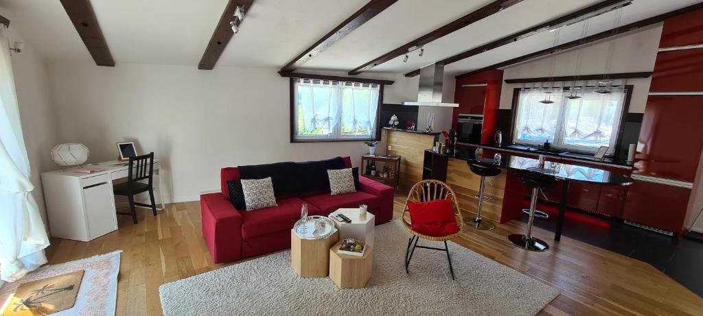 Posezení v ubytování La Maisonnette Enchantée