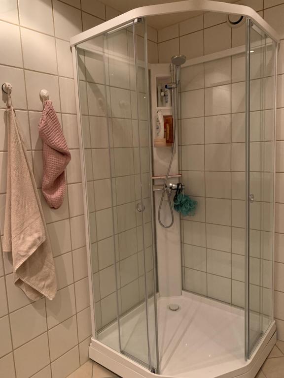 Koupelna v ubytování Fint soverom, 3 mins til T-bane