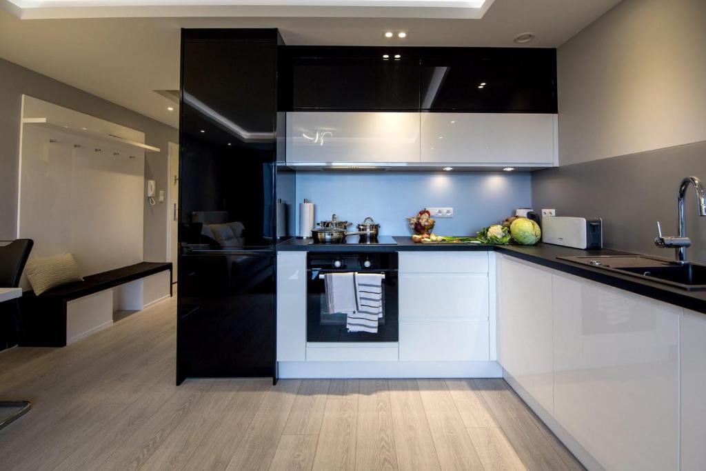 Kuchyň nebo kuchyňský kout v ubytování ApartView Premium by Rent like home