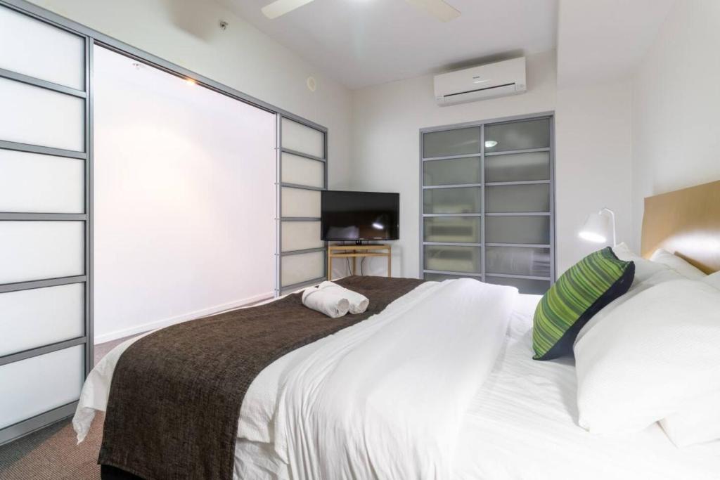 Ένα ή περισσότερα κρεβάτια σε δωμάτιο στο Harbour View Apartment On 11th Floor King Bed
