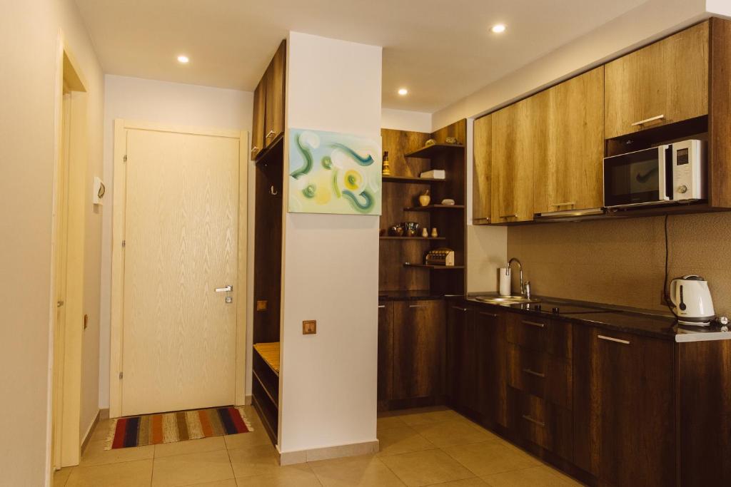 Kuchyň nebo kuchyňský kout v ubytování Snowline Haven New-Gudauri, Block-3