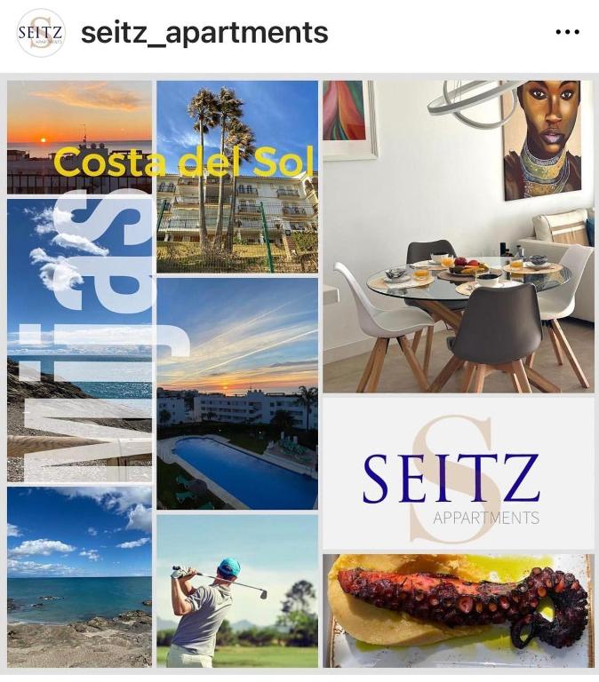 a collage of photos of a website with the words costa del sol at 2 Bed Ground Floor Apartment With Pool & Parking in Mijas Costa