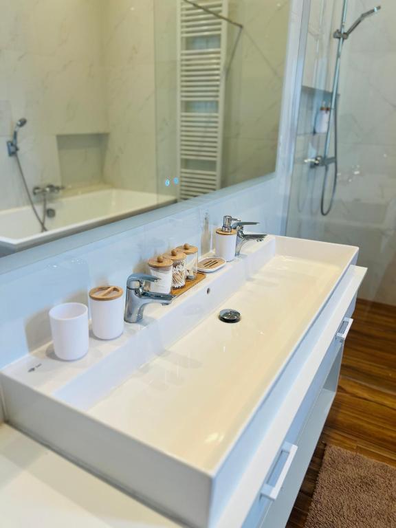 Koupelna v ubytování Wenceslas square apartment 150 m2