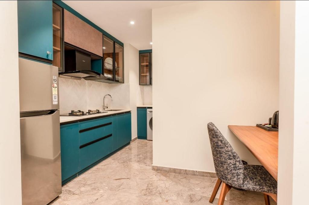 Kuchyň nebo kuchyňský kout v ubytování Seashell Apartments
