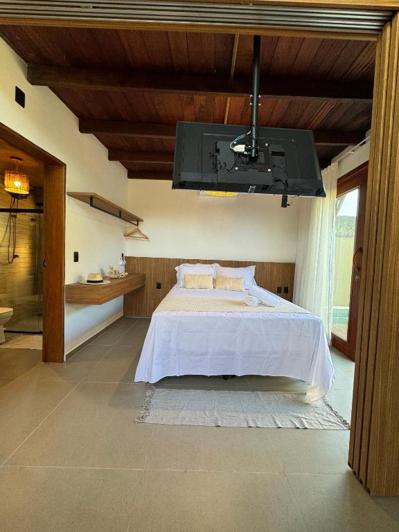 Voodi või voodid majutusasutuse Malie Bangalô - Beach Tênnis - Sauna - Praia de Tabuba, Alagoas toas