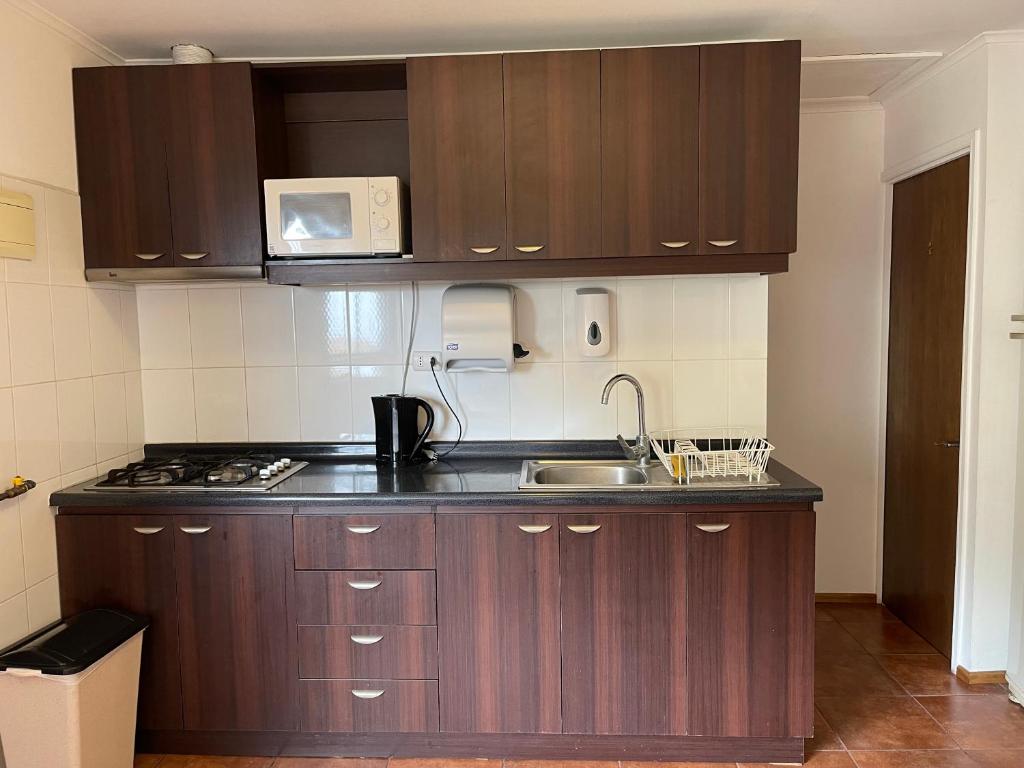 Kuchyň nebo kuchyňský kout v ubytování Hostal Recreo