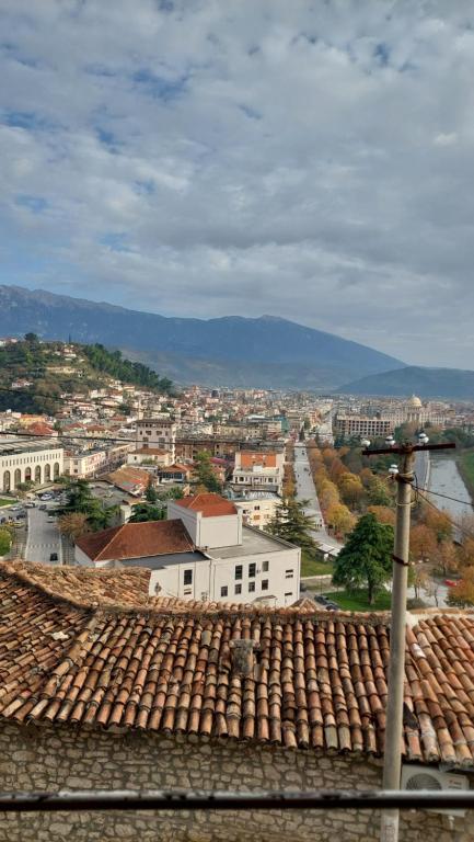 a view of a city from a roof at Hava Baci (old town) in Berat