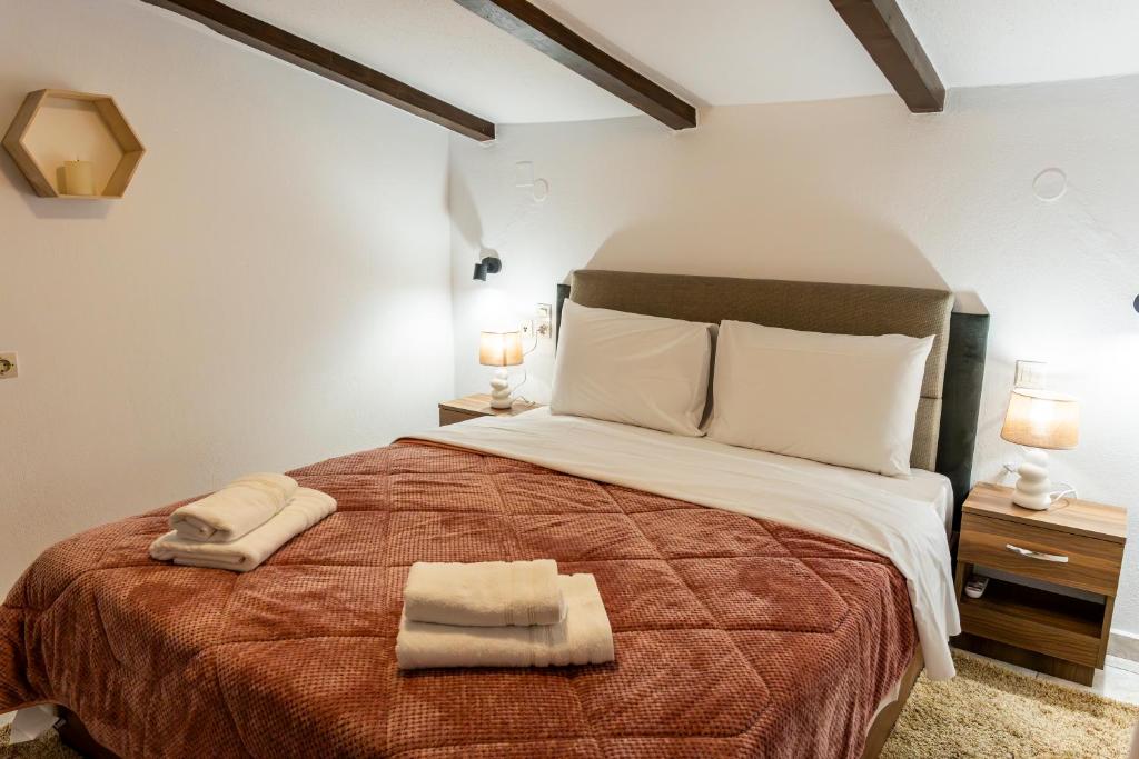 Ένα ή περισσότερα κρεβάτια σε δωμάτιο στο Malevi's loft apartment