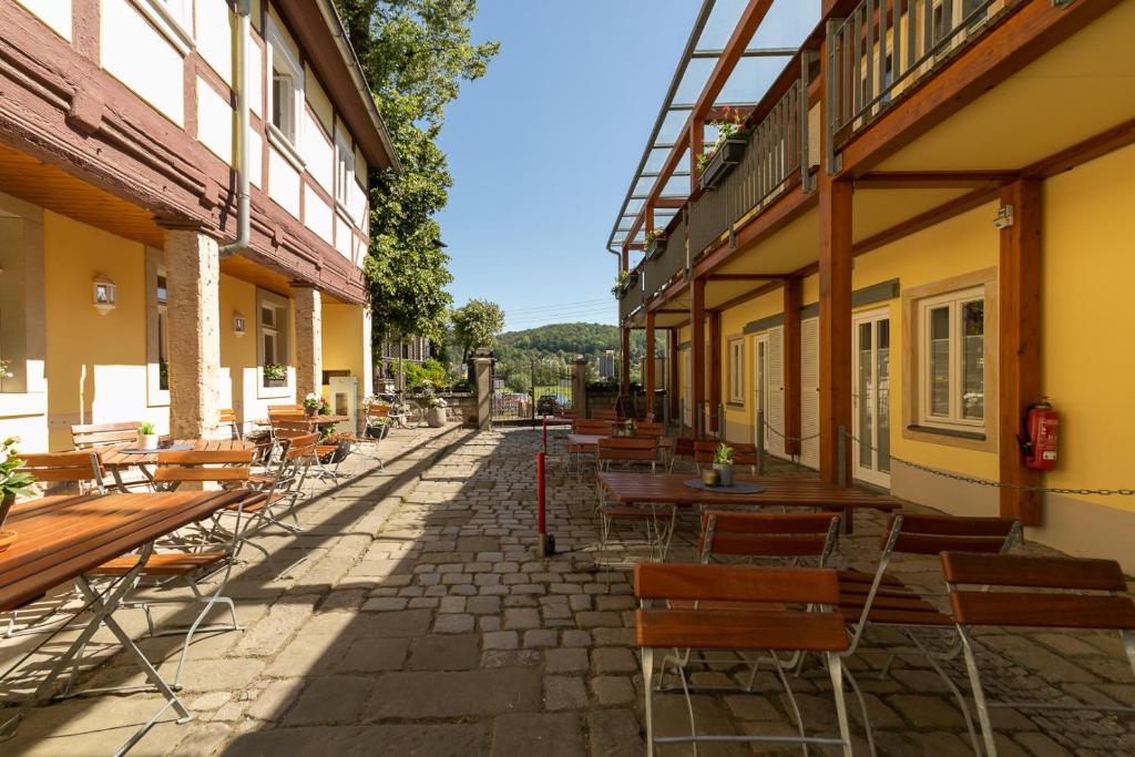 Balkón nebo terasa v ubytování Pension HOFZWANZIG Dresden-Laubegast