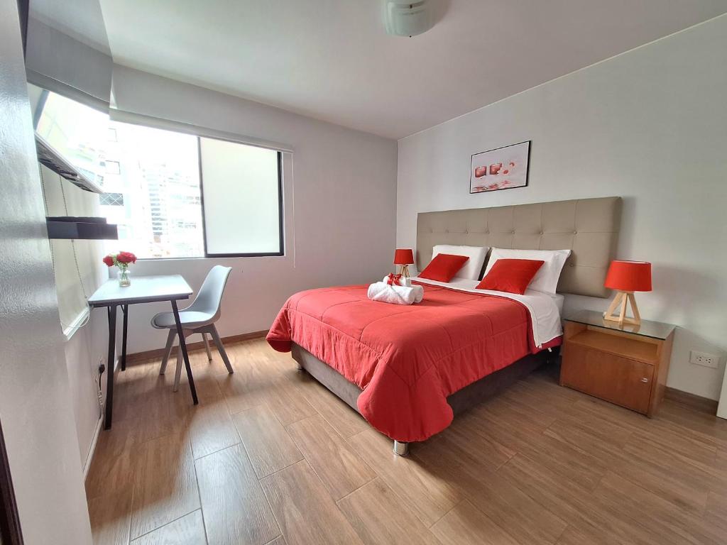 Katil atau katil-katil dalam bilik di Modern 1-Bedroom Apartment with WiFi in Miraflores