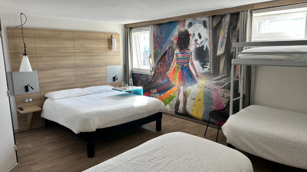 Postel nebo postele na pokoji v ubytování ibis styles Brive Ouest