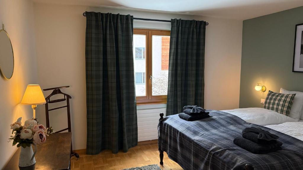 Postel nebo postele na pokoji v ubytování Chalet Apt Melesez