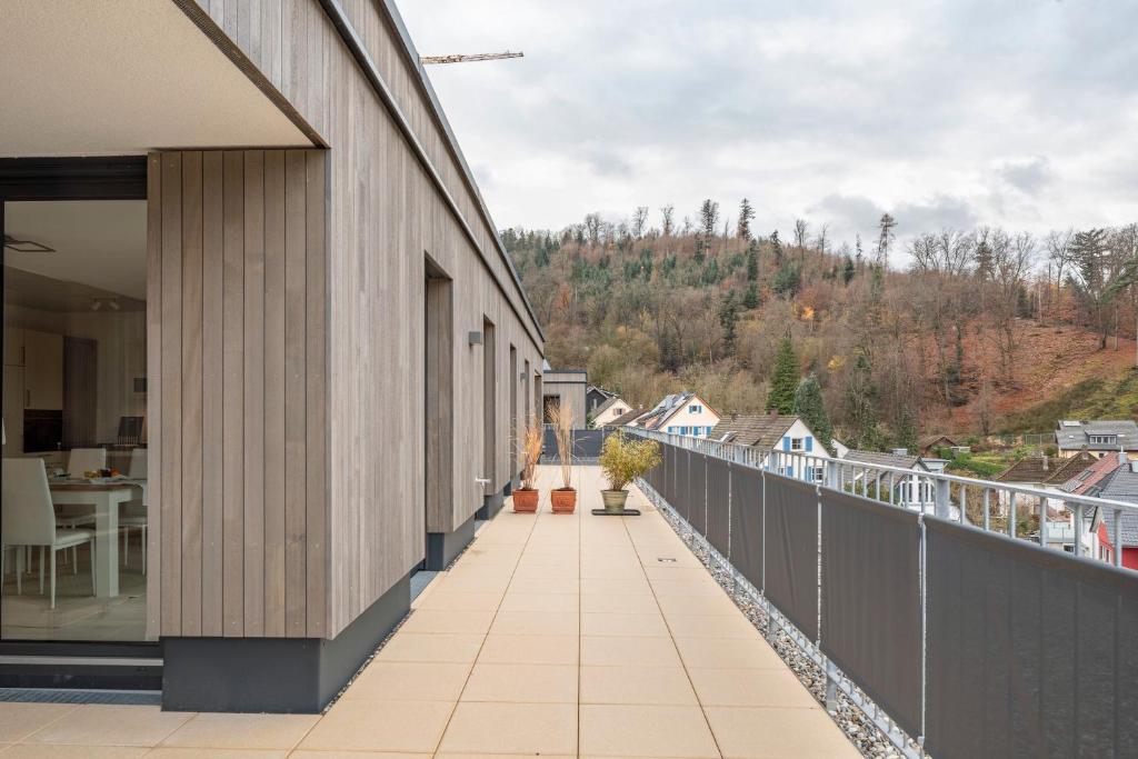 Balkón nebo terasa v ubytování Felsenkeller Appartements
