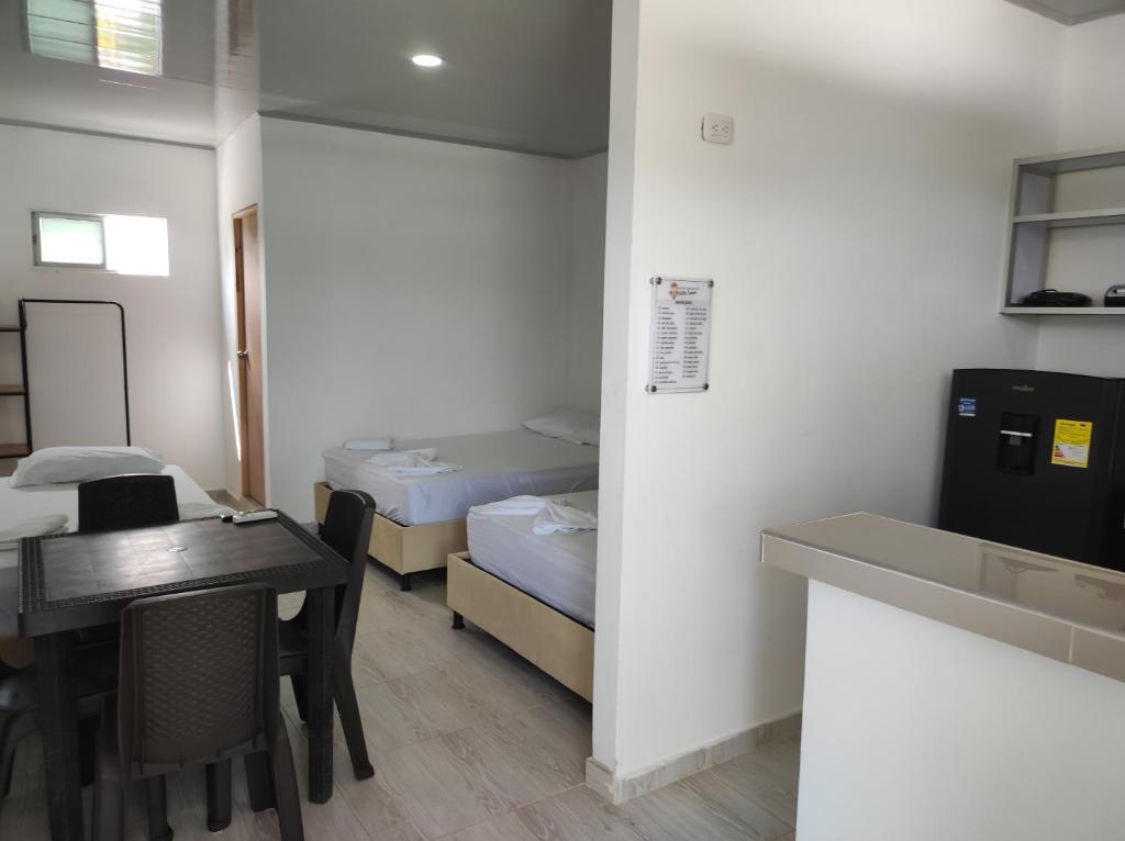 Kuchyň nebo kuchyňský kout v ubytování Apartamentos Villa Leonor