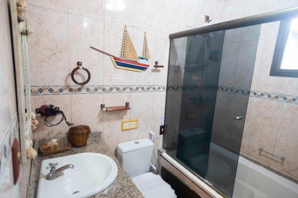 Koupelna v ubytování Hotel Porto do Zimbo