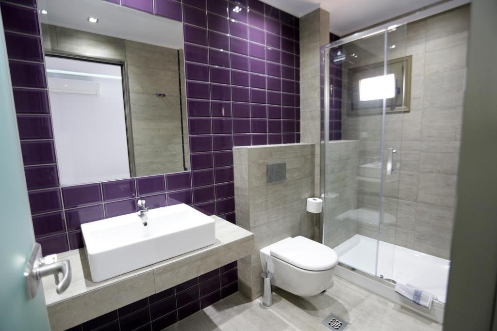 Koupelna v ubytování Hotel Akti