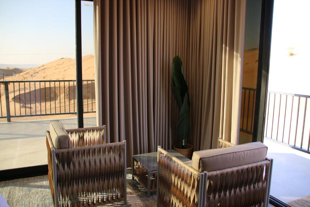 Balkón nebo terasa v ubytování Oman desert private camp