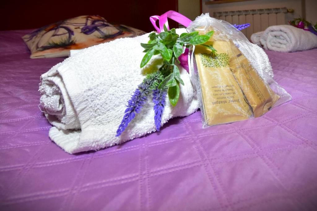 Postel nebo postele na pokoji v ubytování Le case di Isabella