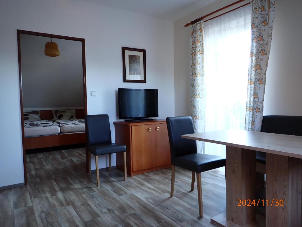 TV a/nebo společenská místnost v ubytování Apartmány Fischer