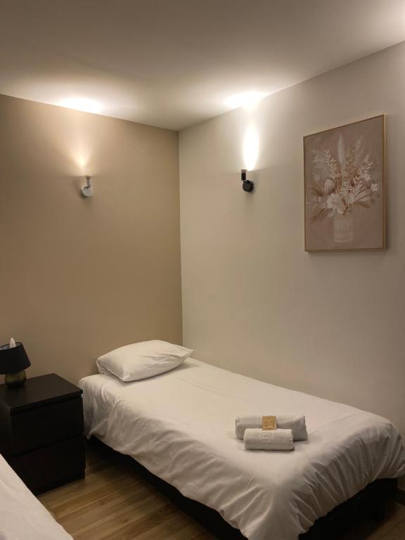 Postel nebo postele na pokoji v ubytování Hôtel des Beaux Arts