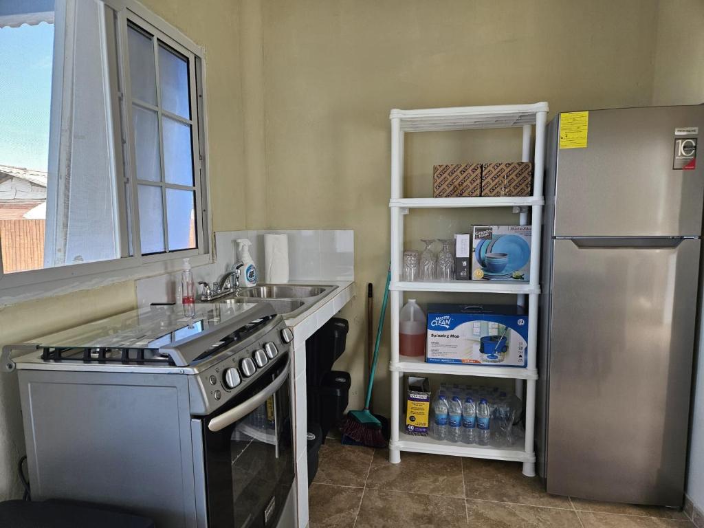 Kuchyň nebo kuchyňský kout v ubytování Casa Azul Miguel de la Borda