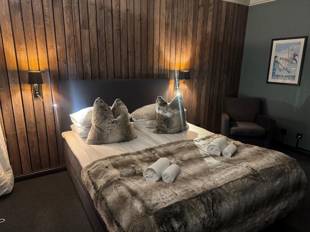 Postel nebo postele na pokoji v ubytování Skogstad Hotel - Unike Hoteller