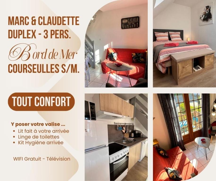 Posteľ alebo postele v izbe v ubytovaní APPT 4P - Manoirs 1 à la Mer Chez Claudette & Marc