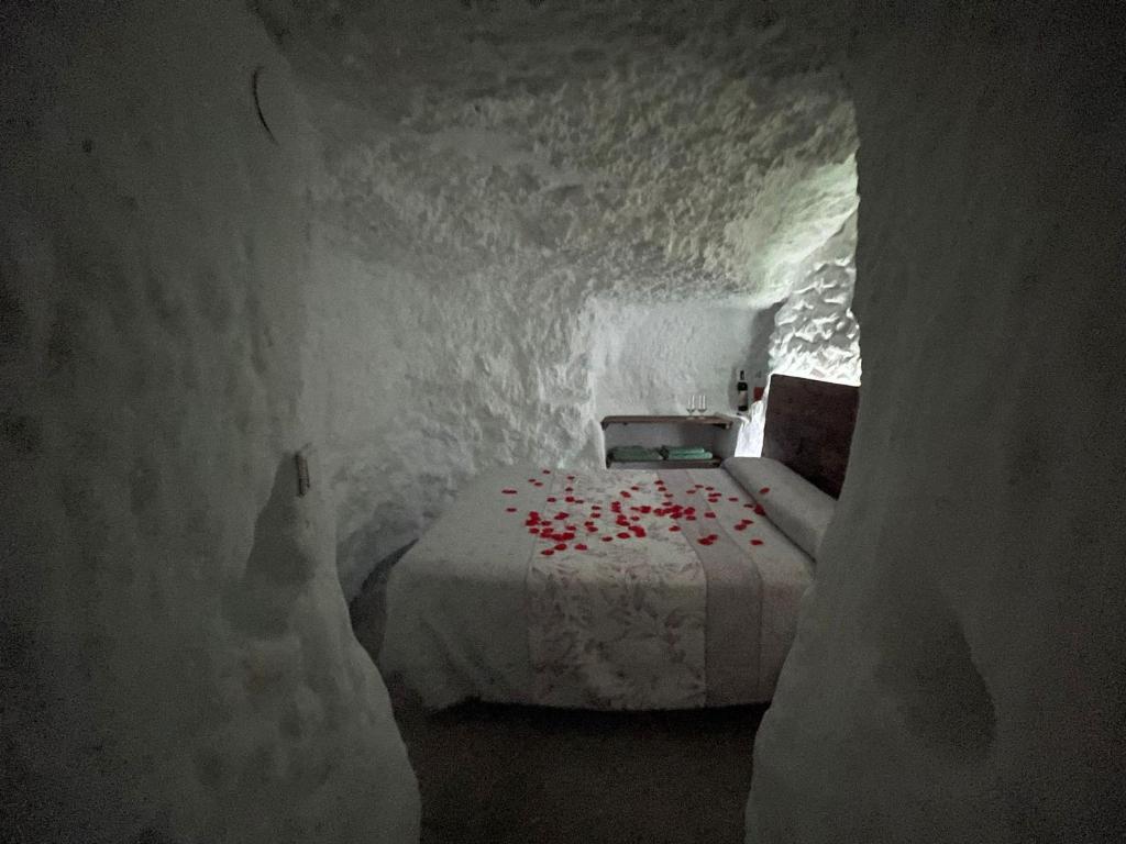 Postel nebo postele na pokoji v ubytování Cueva de David
