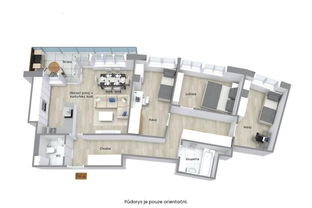 Plano de Atrium Apartment